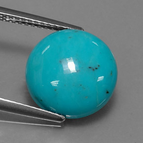 Turquesa azul natural 4,06ct, corte redondo, opaco