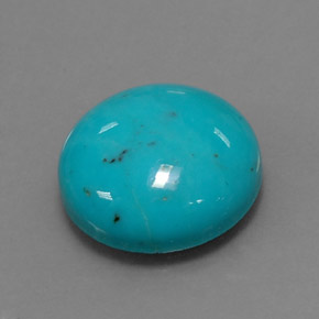 Turquesa azul natural 4,06ct, corte redondo, opaco