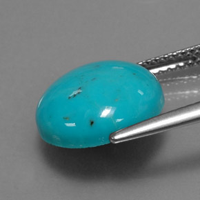 Turquesa azul natural 4,06ct, corte redondo, opaco