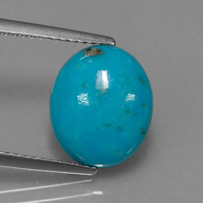 Turquesa azul natural 3,13ct, corte oval, opaco