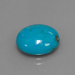 Turquesa azul natural 3,13ct, corte oval, opaco