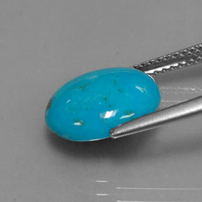 Turquesa azul natural 3,13ct, corte oval, opaco