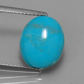 Turquesa azul natural 3,15ct, corte oval, opaco