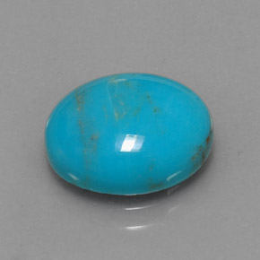 Turquesa azul natural 3,15ct, corte oval, opaco