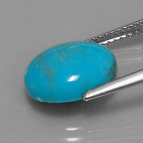 Turquesa azul natural 3,15ct, corte oval, opaco