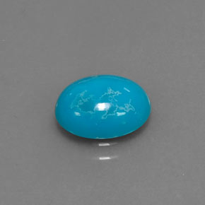 Turquesa Azul Natural 1.61ct, Corte Oval, Opaco
