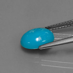 Turquesa Azul Natural 1.61ct, Corte Oval, Opaco