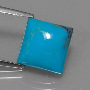 Turquesa azul natural 3,28ct, quadrado, opaco