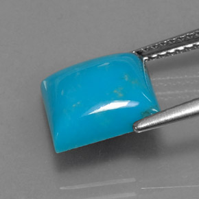 Turquesa azul natural 3,28ct, quadrado, opaco