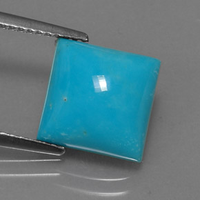 Turquesa azul natural 3,16ct, quadrado, opaco