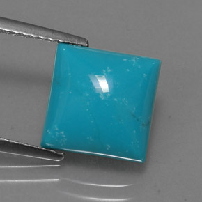 Turquesa Azul Natural 3.08ct, Quadrado, Opaco