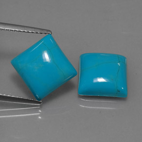 Pedras preciosas de turquesa azul natural de  ct, quadrado, opaco