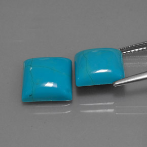 Pedras preciosas de turquesa azul natural de  ct, quadrado, opaco