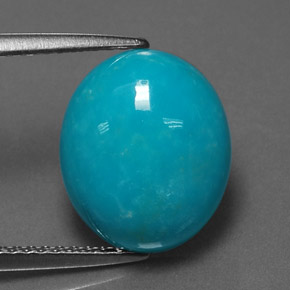 Turquesa azul natural 3,99ct, corte oval, opaco
