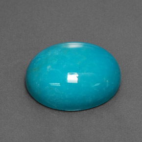 Turquesa azul natural 3,99ct, corte oval, opaco