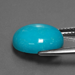 Turquesa azul natural 3,99ct, corte oval, opaco