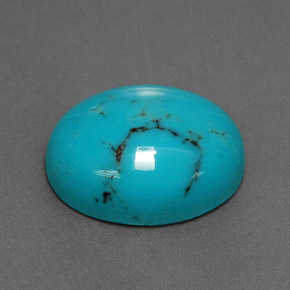 Turquesa azul natural 3,79ct, corte oval, opaco