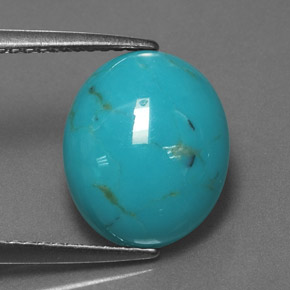 Turquesa azul natural 3,26ct, corte oval, opaco