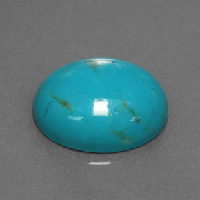 Turquesa azul natural 3,26ct, corte oval, opaco