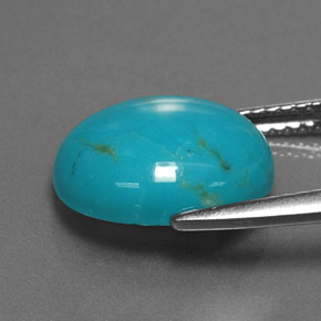 Turquesa azul natural 3,26ct, corte oval, opaco