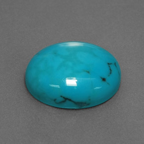 Turquesa azul natural 2,77ct, corte oval, opaco