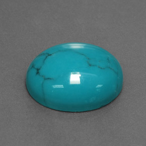 Turquesa azul natural 3,69ct, corte oval, opaco