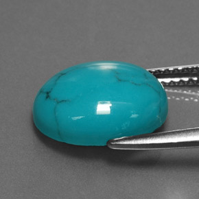 Turquesa azul natural 3,69ct, corte oval, opaco