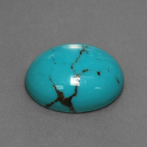 Turquesa azul natural 2,97ct, corte oval, opaco