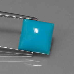 Turquesa azul natural 3,34ct, quadrado, opaco