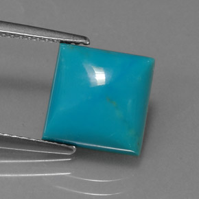 Turquesa azul natural 3,22ct, quadrado, opaco