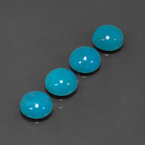 Pedras preciosas de turquesa azul natural de  ct, corte redondo, opaco