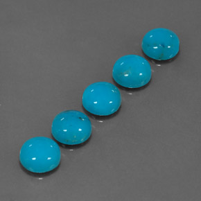Pedras preciosas de turquesa azul natural de  ct, corte redondo, opaco