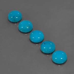 Pedras preciosas de turquesa azul natural de  ct, corte redondo, opaco