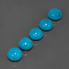 Pedras preciosas de turquesa azul natural de  ct, corte redondo, opaco