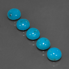 Pedras preciosas de turquesa azul natural de  ct, corte redondo, opaco