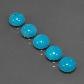 Pedras preciosas de turquesa azul natural de  ct, corte redondo, opaco