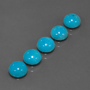 Pedras preciosas de turquesa azul natural de  ct, corte redondo, opaco