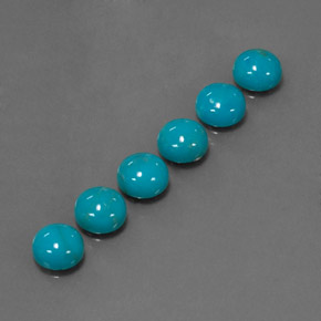 Pedras preciosas de turquesa azul natural de  ct, corte redondo, opaco
