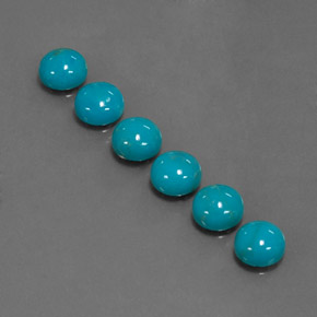 Pedras preciosas de turquesa azul natural de  ct, corte redondo, opaco