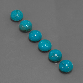 Pedras preciosas de turquesa azul natural de  ct, corte redondo, opaco
