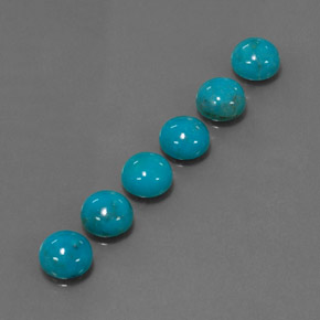 Pedras preciosas de turquesa azul natural de  ct, corte redondo, opaco