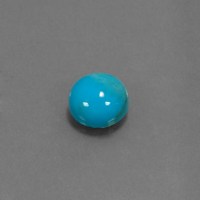Turquesa azul natural 0,85ct, corte redondo, opaco