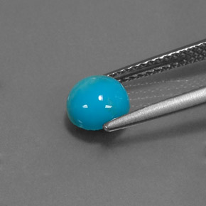 Turquesa azul natural 0,85ct, corte redondo, opaco
