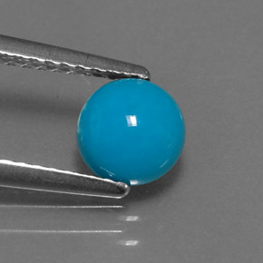 Turquesa azul natural 0,79ct, corte redondo, opaco
