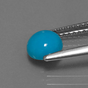 Turquesa azul natural 0,79ct, corte redondo, opaco