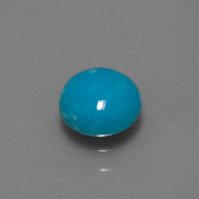 Turquesa azul natural 0,72ct, corte redondo, opaco