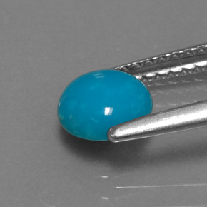 Turquesa azul natural 0,72ct, corte redondo, opaco