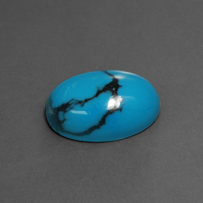 Turquesa Azul Natural 4.44ct, Corte Oval, Opaco