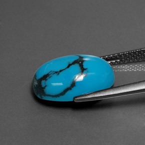 Turquesa Azul Natural 4.44ct, Corte Oval, Opaco