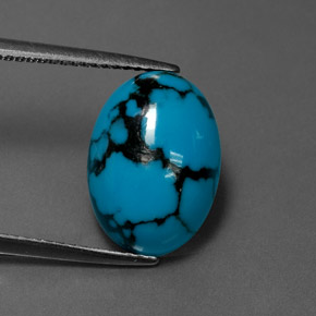 Turquesa azul natural 4,27ct, corte oval, opaco